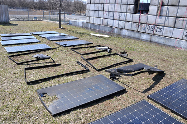 UL solar panel test, solar panels post collapse